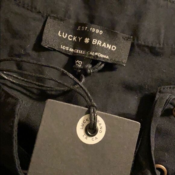 NEW Lucky Brand Black Popover Lace Up Front Dress - Picture 5 of 5